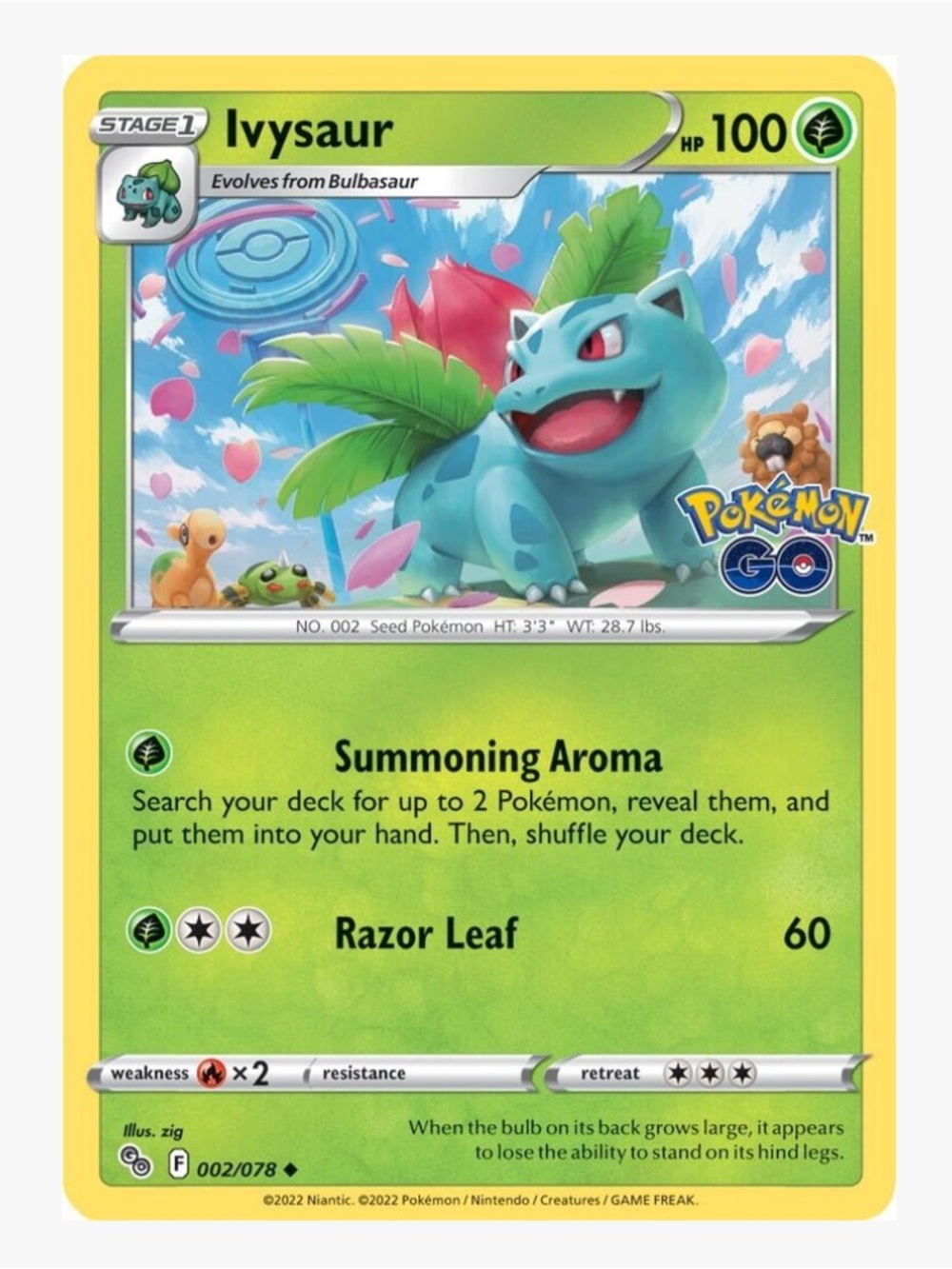 Ivysaur Pokemon GO Pokemon Trading Card